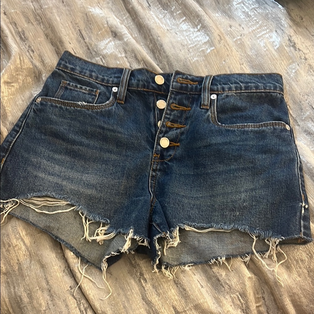BlankNYC The Barrow Dark Blue Distressed Denim Women's Shorts